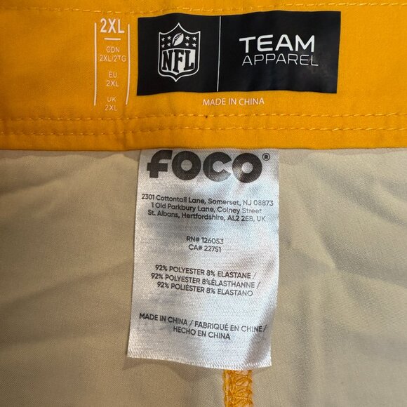 Green Bay Packers FOCO NWT NFL Yellow Green Boardshorts 2XL Swimwear Casual Vaca - Picture 4 of 8